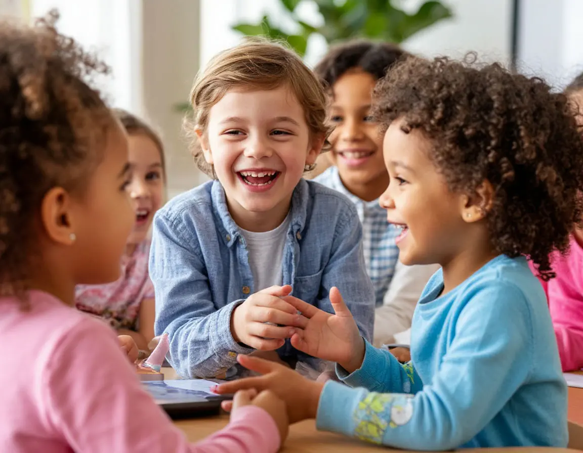 Enfants jouant avec animateur